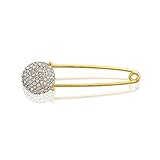 Christmas Gifts Plated Alloy Crystal Disco Ball Safety Pin Brooch Plated