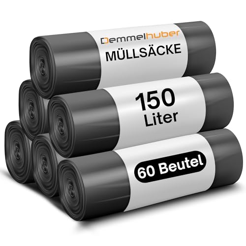 Müllsäcke 150L extrastark & reißfest 75 μm Müllbeutel, 6 Rollen