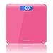 Hippih Digital Body Weight Bathroom Scale with Easy-to-Read Measures Weight 400lb/180kg AAA Glass Square 007 (Pink)