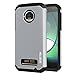 OMOTON Moto Z Play Case - Dual-Layer [Soft TPU Interior] [Durable PC Exterior] Shock Case For Motorola Moto Z Play Droid, Silver