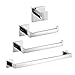 WINCASE Bath Towel Bars Set 24 Inch，Bathroom Hardware Set Chrome, Bathroom Accessories 4-pieces 304 SUS Stainless Steel Wall Mounted