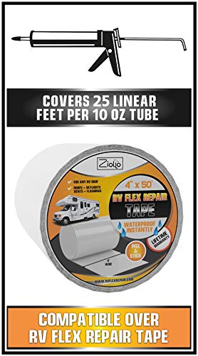RV Flex Repair Self Leveling Caulking Lap Sealant | White | 4 - 10 oz Tubes of RV Caulk | RV Sealant and Exterior Caulking | For Rubber Roof | EPDM | RV Leveling | Camper Caulking | Camper Sealer - Thumbnail 5