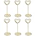 Shappy 24 Pack of Table Number Card Holders Photo Holder Stand Place Card Paper Menu Clips Holders, Heart Shape (Gold)