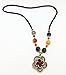 QTMY Diamond Beaded Boho Pendant Long Necklace Jewelry for Women (Flowers)