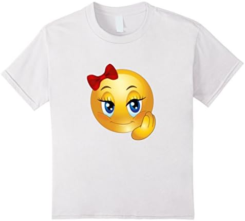 Kids Cute Girl Emoticon Emoji T-Shirt for Women and girls.  12 White