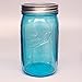 Ball Collection (4 Pack), Blue (R) Wide Mouth Canning Jars 4/pkg Elite Color Series, WM Quart
