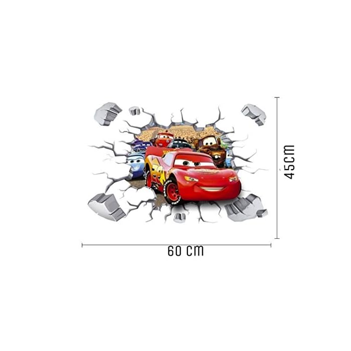 Kibi Pegatinas Decorativas Pared Cars 3d Disney Para Sala De Niños Sala De Estar Dormitorio Bebe Decoración Del Hogar Pegatinas De Pared Niño Adhesivos Pared Decorativos Cars Extraíble - Imagen 3
