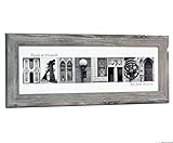 Creative Letter Art - Personalized Framed Name Sign with Black & White Architectural Metal Alphabet Photographs
