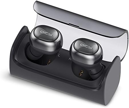 Wireless Earbud, Deepfish Q29 Mini Dual V4.1 Bluetooth Headphones with Charging Case 12 Hours Stereo Music Time Built Mic for IPhone 7 Plus, Samsung, HTC, Motorola and Android Smartphone (Space Gray)