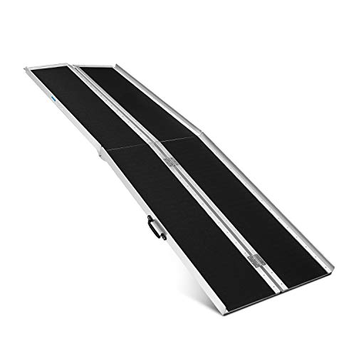 ORFORD Non Skid Multifold Wheelchair Ramp 8FT, Utility Mobility Access Threshold Ramp for Home Steps Stairs Doorways Scooter