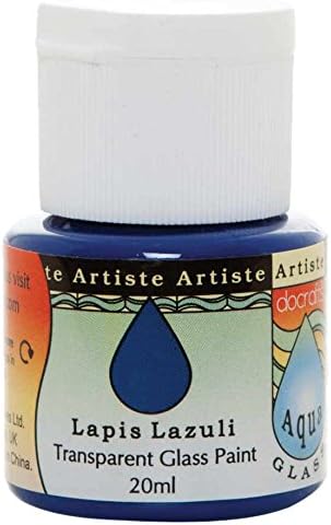 Artiste Aquaglass Lapis Lazuli 20ml, Water Based Paints, for Painting On Glass Perspex, Acetate, Gentle Translucent Finish