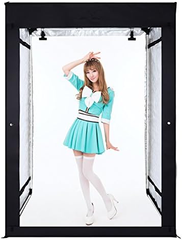 Photography Studio Cuboid Giant Box Black LED Lighting Table Photo Shooting Tent for Commercial Product Photo Shoot, LED Panel, Two Background, Easy Install with Velcro,Indoor Paris Fashion Week