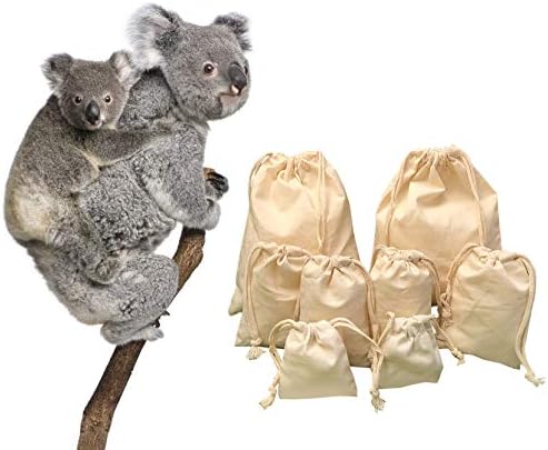 Pack of 25 bags (8" x 12") - Premium Double Drawstring Reusable Muslin Bags in different sizes for Gift, Produce and Storage - AUSTRALIAN brand - 100% Original Cotton