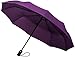 Crown Coast Eggplant Purple Travel Umbrella - 60 MPH Windproof Lightweight for Men Women and Kids, Compact Travel Umbrellas in Multiple Colors