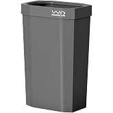 WDPUCHU 4 Gallon, Small Slim Garbage Can, Open Top Trash Can for Bathroom, Kitchen, Office, Bedroom, Living Room (Grey)
