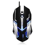 Airfox FOX KING - Ergonomic Wired Gaming Mouse - 3,200DPI Sensor, Blue LED - Comfortable Grip - High Quality Popular Gaming Mouse