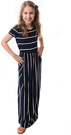 Chrome Classic Girls Striped Maxi Dress Made In The USA