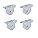 Uxcell a16081600ux0094 Furniture Trolley 1 Inch Diameter Iron Top Plate Silent PVC Fixed Caster Wheel 4pcs (Pack of 4)