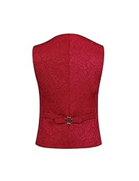 YFFUSHI - Chaleco y pantalón para hombre de 3 piezas, ajustado y ajustado con un botón