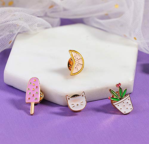 Thunaraz Brooch Pins Sets Cute Enamel Cartoon Lapel Pins Animal Badge for Women Girls Children for Clothing Bag Decor