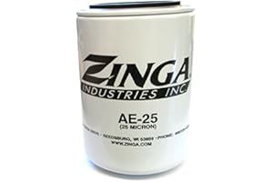 BUBBACARE ZA AE-25 - Zinga Spin on Filter 25 Micron 1'' - 12 Threads 3.8'' Diameter 5.8'' Tall