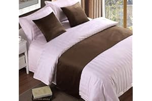Zhiyuan Solid Velvet Hotel Bed Runner Home Decorative Bed Foot Scarf 19.5 x 70 Inches, Coffee