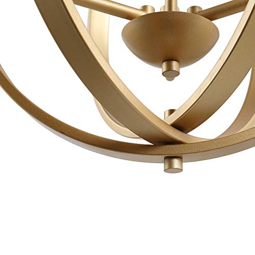 KSANA Orb Chandelier, Modern Gold Sphere Ceiling Lamp, Suspended Indoor Pendant Lights with Adjustable Chain, 3 Light Globe Pendant Lighting Fixture for Dining Room,Bedroom,Entryway,Kitchen - Thumbnail 7