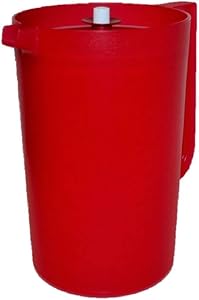 Tupperware Pitcher Classic Push-Button Style 1 Gallon Red