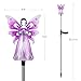 Exhart Garden Solar Lights, Decorative Angel Garden Stake, 12 LEDs, Cute Yard and Pathway Decor, Purple, 4 x 34 Inch