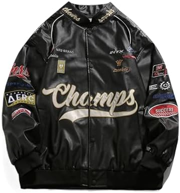 Aelfric Eden Womens Faux Leather Jacket Y2k VG Detachable Racing