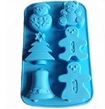 Allforhome(TM) 6 Cavities Christmas Bell Sknowman Tree Silicone Cupcake Baking Mold Soap Molds Polymer Clay Muffin Cups Craft DIY mold