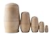 TSJ 4.5 Inch Set of 5 Unpainted Blank Wooden Russian Nesting Dolls Craft for Kids Wood Easter Eggs Painting
