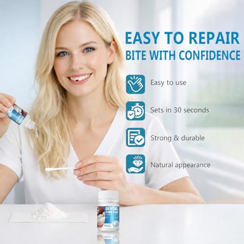 Tooth Filling Repair Kit, Temporary Tooth Filling, Home Use Tooth Repair Kit for Restoring Missing Dentures and Fractured Teeth, Regain Confidence Smile, 1 Count (Pack of 1)
