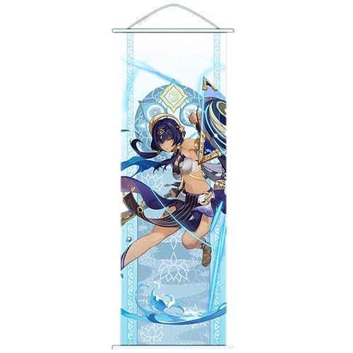 Flyshun Furina Wall Scroll Poster,Hanging Wall Art