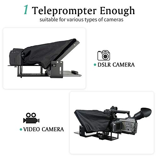 12inch Large Portable Teleprompter Suitable for DSLR/Camcorders, Optical Splitter Glass