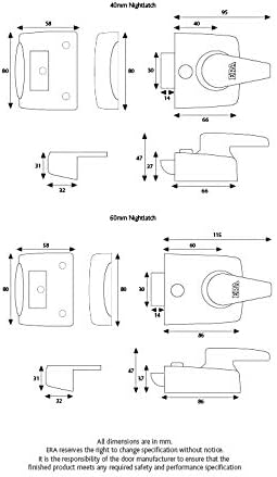 ERA 1630-31 60mm High Security Replacment Nightlatch - Brass Effect Body , Brown - Image 3