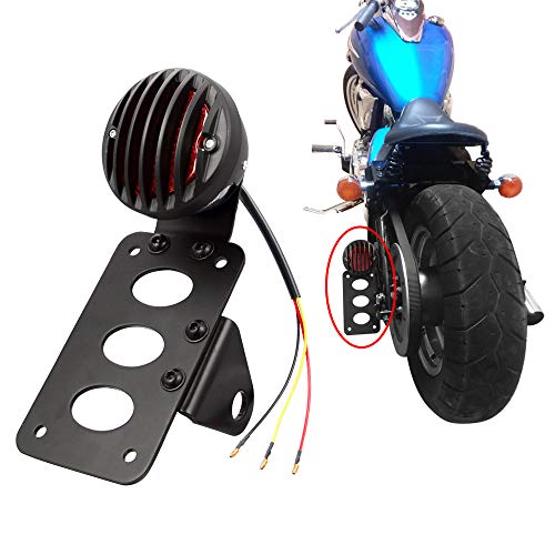 image for Amazicha LED Brake Tail Light 3/4 inch License Plate Holder Bracket Si