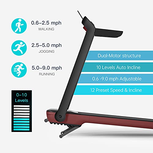 Folding Treadmill With Auto Incline Electric Running Machine Treadmills