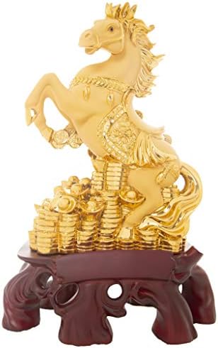Aica Gifts Matt Golden Glazed Big Size Fengshui Horse Showpiece Show Piece for Home Office Décor and Gifts.Gift for House Warming Ceremony. House Warming Gift Item for Home (Golden