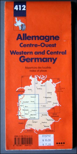 Michelin Map Deutschland: Nordrhein-Westfalen, Rheinland-Pfalz, Hessen, Saarland/412 Central (Michelin Regional Maps) by Pneu Michelin
