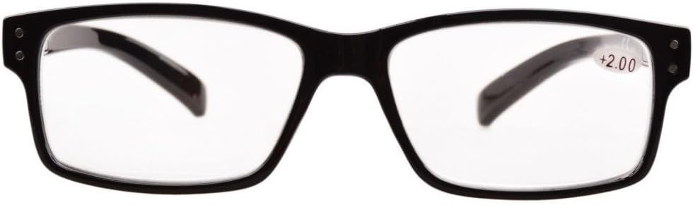 Eyekepper Vintage Reading Glasses-5 Pack Black Frame Glasses for Men Reading,Reader Eyeglasses Women, Black-5pcs All Clear Lens, +4.00 - Image 5