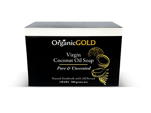 Organic Coconut Oil Soap PURE AND UNSCENTED Is the Best Natural Antibacterial Antifungal Cleanser and Deep Moisturizer for Sensitive Skin â€“ Face and Body (PACK OF 3)