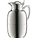 alfi Juwel Glass Vacuum Chrome Plated Brass Thermal Carafe for Hot and Cold Beverages, 1.0 L, Chrome