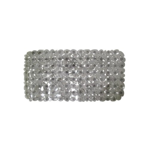iDesign 80014Eu Pebblz Tapis de Bain Plastique Graphite 67,5 X 35 cm