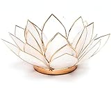 FindSomethingDifferent Lotus Tea Candle Light Holder Capiz Shell - Natural