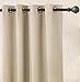 Blackout Room Darkening Curtains Window Panel Drapes - Beige Color 1 Panel, 52 inch wide by 84 inch long each panel, 8 Grommets Rings per panel, 1 Tie Back included - by Utopia Bedding