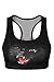 Cutiefox Women's Casual Black Cat Printed Elastic Bra Vest Crop Tank Top Cami,Black cat,US 2-4