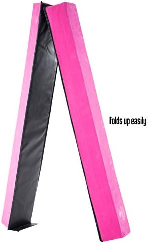 Junior Gymnastics Balance Beam – 2 x 4Ft Sectional Foam Low Floor Beam – Premium Synthetic Suede with Additional High Density EVA Foam Strip for Safety