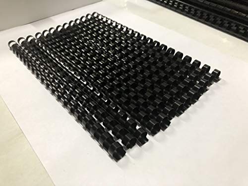 BNC 19 Rings Letter Size Plastic Comb Bindings Black Pack of 100 Size: 12mm (1/2")