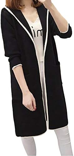 JMETRIE Women's Winter Loose Hooded Wild Elegant Windbreaker Sweater Coat Cardigan Coat Jacket